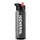 a transparent smoke bottle & black/red spout lid the guzzler - 32 oz transparent bottle with flip straw lid