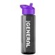 a transparent smoke bottle & violet lid the guzzler - 32 oz transparent bottle with flip straw lid