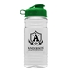 aerial view a clear bottle & green lid groove tritan(r) bottle with flip lid - 20 oz, image 1 of 2