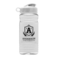 aerial view a clear bottle & white lid groove tritan(r) bottle with flip lid - 20 oz, image 1 of 2