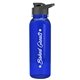 a transparent blue bottle & black lid the outdoorsman - 24 oz tritan(tm) bottle with drink thru lid