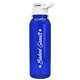 a transparent blue bottle & white lid the outdoorsman - 24 oz tritan(tm) bottle with drink thru lid