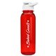 a transparent red bottle & white lid the outdoorsman - 24 oz tritan(tm) bottle with drink thru lid