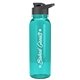a transparent teal bottle & black lid the outdoorsman - 24 oz tritan(tm) bottle with drink thru lid