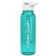 aerial view a transparent teal bottle & white lid the outdoorsman - 24 oz tritan(tm) bottle with drink thru lid, image 1 of 2