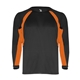 aerial view a black/ burnt orange badger - mens b - core hook long sleeve t - shirt, image 1 of 3