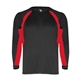 aerial view a black/ red badger - mens b - core hook long sleeve t - shirt, image 1 of 3