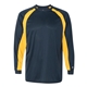 aerial view a navy/ gold badger - mens b - core hook long sleeve t - shirt, image 1 of 3