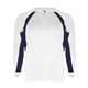 aerial view a white/ navy badger - mens b - core hook long sleeve t - shirt, image 1 of 3