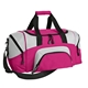 a tropical pink/ grey port authority(r) - standard colorblock sport duffel