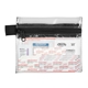 aerial view a clear 19 piece healthy living pack components inserted into zipper pouch, image 1 of 2