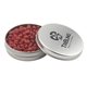 a silver round tin with cinnamon imperials