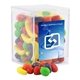 a clear acrylic box with candy fruitz