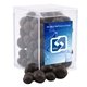 a clear acrylic box with choc espresso beans