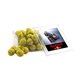 a clear acrylic box with chocolate tennis balls