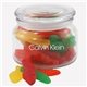 a clear glass jar jar with swedish fish