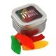 a silver window tin with swedish fish