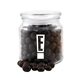 a clear glass jar jar with choc espresso beans