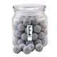 a clear glass jar jar with chocolate golf balls