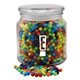 a clear glass jar jar with mini jawbreakers