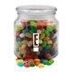a clear glass jar jar with jelly bellies