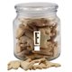 a clear glass jar jar with animal crackers