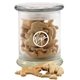 a clear jar with animal crackers