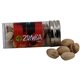 a clear tube with pistachios