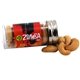 a clear 3 tube filled with cashews