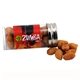 a clear tube with honey roasted peanuts