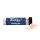 aerial view a clear medium 5 candy tube with starlight mints, image 1 of 6