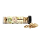aerial view a clear tube with pistachios, image 1 of 6