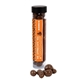 aerial view a clear tube with choc covered peanuts, image 1 of 6