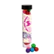 aerial view a clear tube with gumballs, image 1 of 6