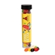 aerial view a clear large 6 candy tube with assorted jelly beans, image 1 of 6