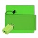 aerial view a lime montana mobile tech wall charger kit in microfiber cinch pouch, image 1 of 3
