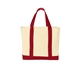 aerial view a natural/red port authority(r) - ideal twill two - tone shopping tote, image 1 of 6