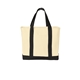 aerial view a natural/black port authority(r) - ideal twill two - tone shopping tote, image 1 of 5