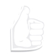 aerial view a thumbs up souvenir(r) sticky note(tm) 4 x 3 die cut pad, 25 sheet, image 1 of 2