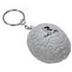 aerial view a grey squishy brain stress ball key chain - stress relievers, image 1 of 2