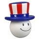 a blue/red/white patriotic mad cap - stress reliever
