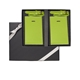 aerial view a lime green leeman whitney marquis two luggage tag set, image 1 of 4