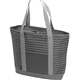 aerial view a gray strand snow canvas tote bag, image 1 of 2