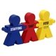 aerial view a blue/red/yellow teamwork puzzle set - stress reliever, image 1 of 2