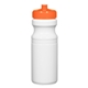 aerial view a white with translucent orange lid 24 oz poly - clear(tm) fitness bottle, image 1 of 3