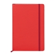 aerial view a red pms1797 promotional custom neoskin(r) hard cover journal notebook, image 1 of 3