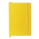 aerial view a yellow pms101 promotional custom neoskin(r) hard cover journal notebook, image 1 of 2