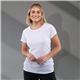 aerial view a white womens bodie crew neck short sleeve tee, image 1 of 7