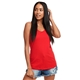 aerial view a red next level apparel ladies ideal racerback tank, image 1 of 5