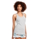 aerial view a silver next level apparel ladies ideal racerback tank, image 1 of 5